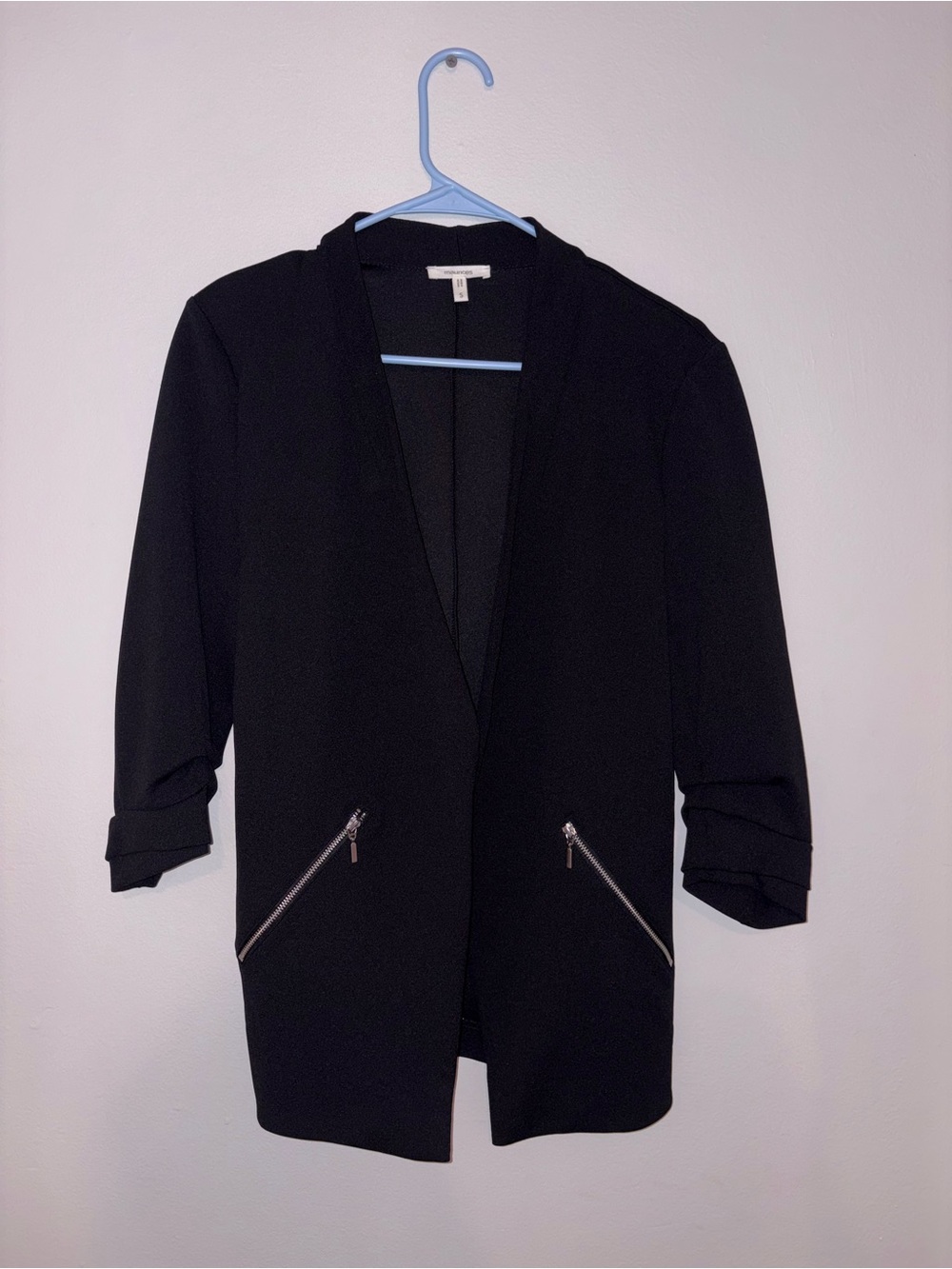 Maurices Black Open-Front Blazer with Zip Pockets